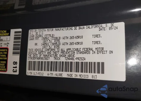 2024 Toyota Tacoma Double Cab from USA, damaged, VIN 3TMKB5FN8RM015827